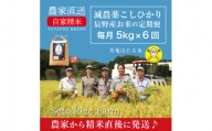 【40-81】天竜ほたる米　定期便5kg×6回 下旬毎月