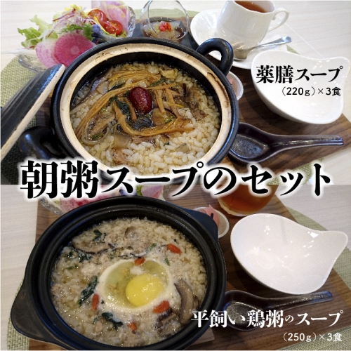 朝粥スープのセット（薬膳スープ、平飼い鶏スープ）　H080-030 55108 - 愛知県碧南市
