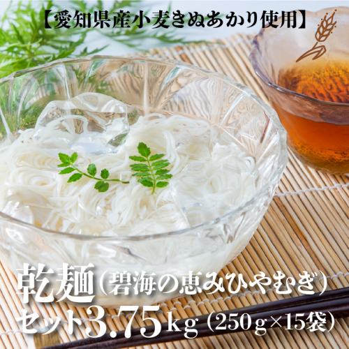 【乾麺】碧海の恵み ひやむぎ 愛知県 徳用セット3.75kg(250g×15袋)　H008-228 55120 - 愛知県碧南市