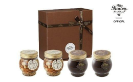 FOODEX JAPAN 2014 金賞受賞の「ナッツの蜂蜜漬け」と、砂糖・乳製品不使用で天然蜂蜜の甘さだけで作ったチョコレートペースト「ハニーショコラ」をあわせたMY HONEYセットです。とろりと