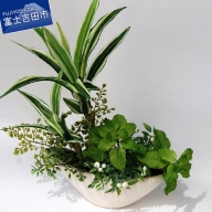 フラワーアレンジメント(寄せ植えグリーン) 花 造花 高品質 フレーム アンティーク フラワー インテリア グリーン 植物