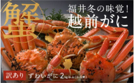 [選べる容量!産地直送]先行予約!福井の冬の王様![訳あり]越前がに 合計2kg以上(2〜5杯)3〜5人前 2024年11月15日以降発送 [M-00906] / ズワイガニ ズワイ蟹 ずわい蟹 ずわい 剥き身 脚 爪 脚 かにしゃぶ カニ鍋 蟹 お歳暮 カニ かに