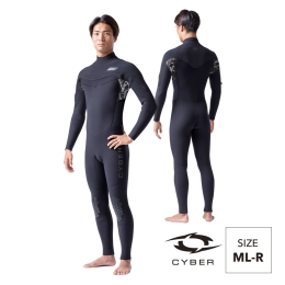 機能性を追求した素材を全身に使いアクティブ派に人気の"CYBER SHIELD"ブランド秋冬用ウエットスーツ。ボディ3ｍｍ袖3ｍｍ仕様。フロント側にロングチェストストレッチファスナ