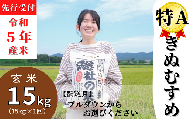 【令和5年産米】特Aきぬむすめ【玄米】15kg