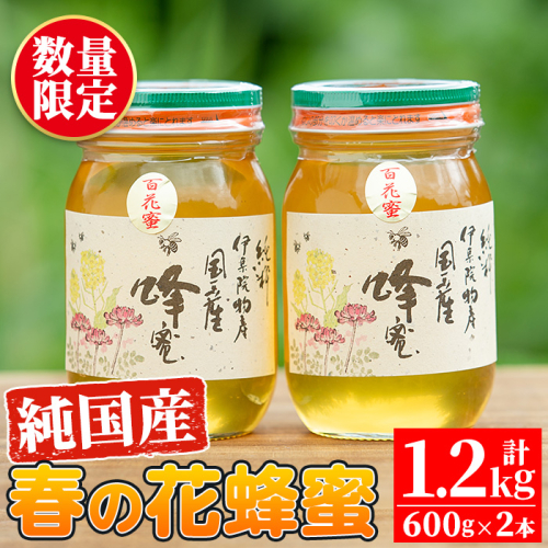 No.386 鹿児島春の花の蜂蜜 国産百花蜜(600g×2・計1.2kg)【伊集院物産】 559935 - 鹿児島県日置市