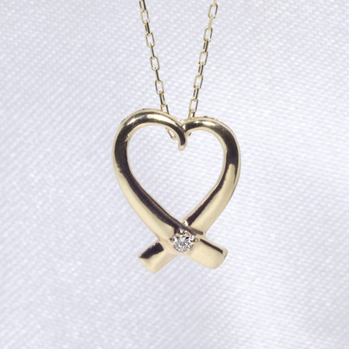 K10　オープンハート　ダイヤモンド　ペンダント 561272 - 山梨県甲斐市