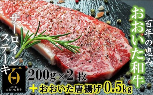 おおいた和牛サーロイン200g×2+鶏唐揚げ0.5kg 56130 - 大分県国東市