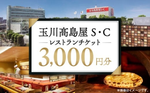 玉川高島屋Ｓ・Ｃレストランチケット（3,000円分）【高島屋選定品】