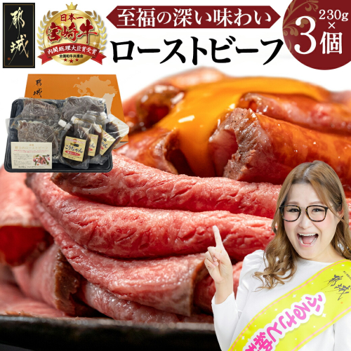 宮崎牛ローストビーフ 230g×3個_AF-2602 56408 - 宮崎県都城市