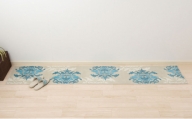 DECORMUSEE サミーラ キッチンマット 45×270cm ブルーグレー