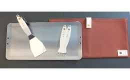 【ふるさと納税】一六鉄器『ロクミリ鉄板 200×400』フルセット（ハンドル・ヘラ・収納袋付き）
