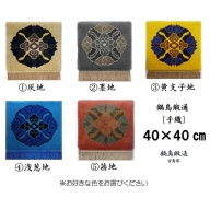 色をお選びいただけます　鍋島緞通[手織]蟹牡丹中心柄 40×40cm：C206-001