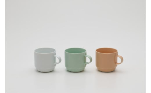 2016/ GS Mug Set【2016/オリジナル】有田焼 食器 カップ マグカップ 3個 ホワイト ピスタチオ アプリコット シンプル A30-620 565812 - 佐賀県有田町