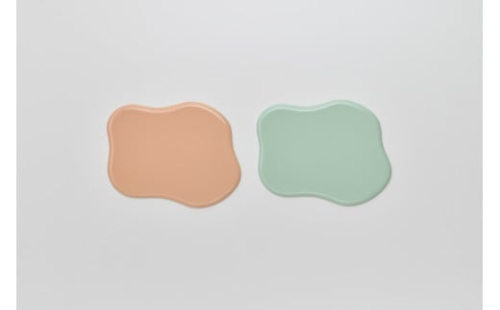 2016/ GS Tray B Set【2016/オリジナル】有田焼 トレイ 2枚 プレート インテリア アプリコット ピスタチオ シンプル A20-654 565816 - 佐賀県有田町