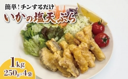 【ふるさと納税】イカ 塩 天ぷら 1kg 250g×4袋 小分け いか 惣菜 簡単調理