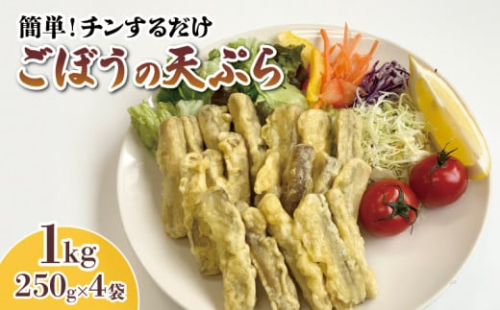 ごぼう天ぷら 1kg 250g×4袋 ごぼう 天ぷら 牛蒡 ごぼ天 野菜 惣菜 冷凍 電子レンジ 簡単調理 手軽 ご飯 白米 お米 おかず 三陸 岩手県 大船渡市