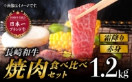 長崎和牛 焼肉 食べ比べ セット (霜降り・赤身 / 各600g) 計1.2kg 赤身 焼き肉 [BAJ092]