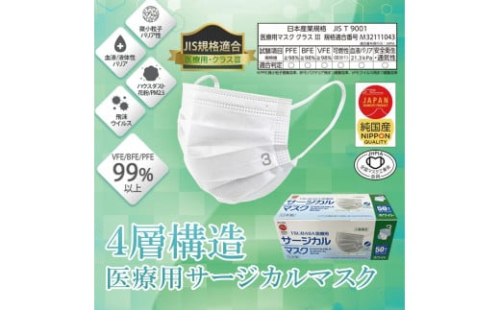 TSUBASA 医療用サージカルマスク3 クラス3 50枚×3箱 572103 - 滋賀県甲賀市