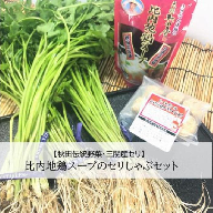 三関産セリ しゃぶしゃぶ 4〜5人前 秋田伝統野菜 鍋セット 比内地鶏鍋 せり ミートボール 比内地鶏スープ 郷土料理 【和風ダイニング神楽】[B4-11301]