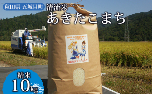 五城目町杉沢産　清流米　あきたこまち10kg（精米） お米 白米 ライス ご飯 ブランド米 銘柄米 お弁当 おにぎり 秋田県産 食卓 産地直送 主食 炭水化物  575968 - 秋田県五城目町