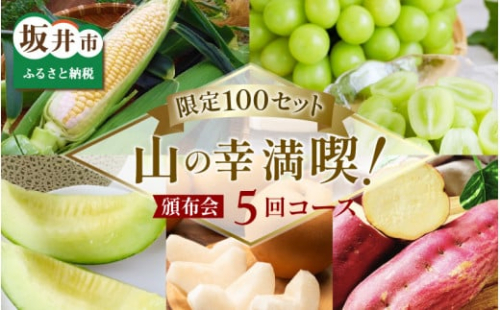 【先行予約】【定期便5回コース】山の幸満喫！限定定期便【2025年7月より発送開始予定】 [G-3204]