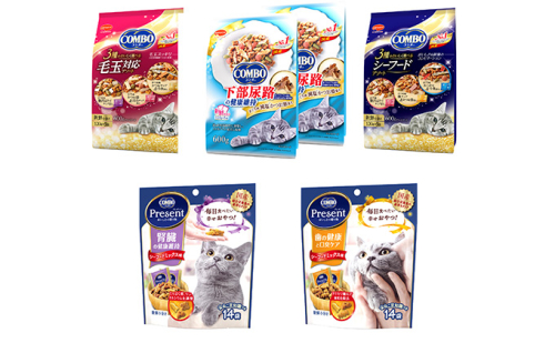 キャットフード：おやつコンボ5種類アソート 日本ペットフード ネコ 猫 愛猫 ケア ペット えさ セット COMBO 歯 口臭 腎臓 アソート シーフード 毛玉 健康 キャット 下部尿路 加工食品  57791 - 静岡県袋井市
