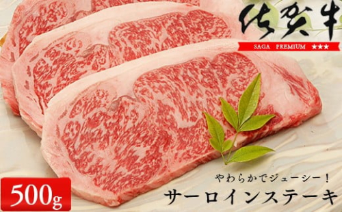 佐賀牛サーロインステーキ500g（250g×2枚）【やわらかでジューシー！】牛肉 黒毛和牛 極上の佐賀牛 厳選 500グラム お肉 おにく ギフト プレゼント 贈り物 N35-13 57818 - 佐賀県有田町