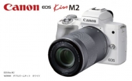 [№5820-0455]キヤノン EOS Kiss M2 ダブルズームキット（ホワイト） ミラーレスカメラ Canon キャノン
