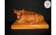【数量限定】飛騨一位一刀彫 寝牛（大） 伝統工芸品 飛騨高山 吉野彫刻所 g117