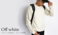 カシミヤ100%クルーネックセーター(メンズ) オフホワイト・M