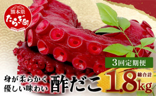 【定期便】 酢だこ 真空パック 計2.4kg (約800g×3回) 加工品 冷凍 588850 - 熊本県多良木町