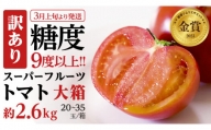 【2024年3月上旬発送開始】《訳あり》 スーパーフルーツトマト 大箱 約2.6kg×1箱（20～35玉）糖度9度以上 トマト とまと 野菜 [BC038sa]