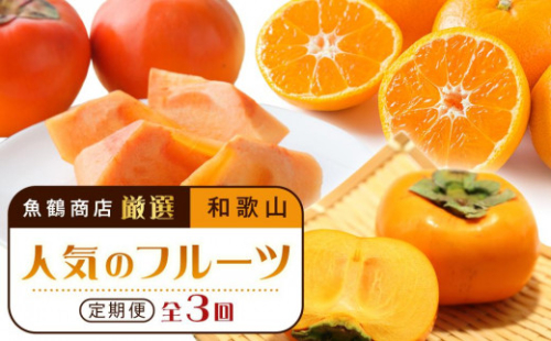 【魚鶴商店厳選】和歌山人気のフルーツ定期便（柿・みかん）【定期便全3回】【UT115】 594968 - 和歌山県印南町
