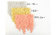 コード刺繍 オーガニックコットン花柄ショートマフラー イエロー