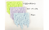 コード刺繍　オーガニックコットン花柄ショートマフラー　イエローグリーン