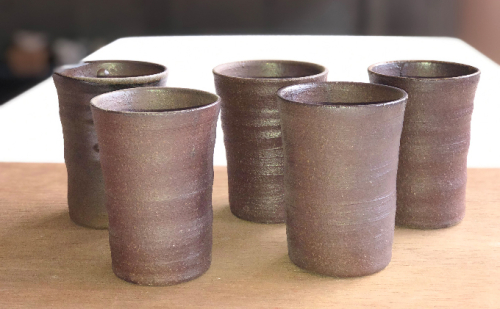 若狭おおい 今谷焼 ビアカップ 5個 セット 福井県指定郷土工芸品 酒器  59549 - 福井県おおい町