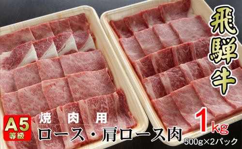 牛肉 飛騨牛 焼き肉 セット ロース 又は 肩ロース 1ｋｇ 黒毛和牛 Ａ5 美味しい お肉 牛 肉 和牛 焼肉 BBQ バーベキュー  【岐阜県揖斐川町】 59629 - 岐阜県揖斐川町