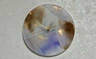 ＜アルコールインクアート＞ナチュラルカラーのアート時計（21センチ）