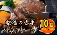 T89-31_3　【定期便3回】肉三代目　熊本県産のあか牛ハンバーグ150ｇ×10個　計1.5ｋｇ