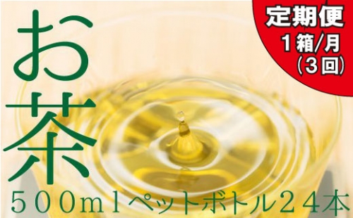CC005.福岡八女茶のペットボトル.緑茶（５００ml×２４本）×３ヵ月 60007 - 福岡県新宮町