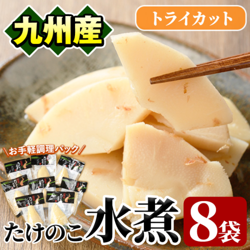 たけのこ水煮トライカット8袋(計800g・100g×8袋) 国産 九州産 筍 野菜 使い切り 小分け 個包装【上野食品】akn008-11 601176 - 鹿児島県阿久根市