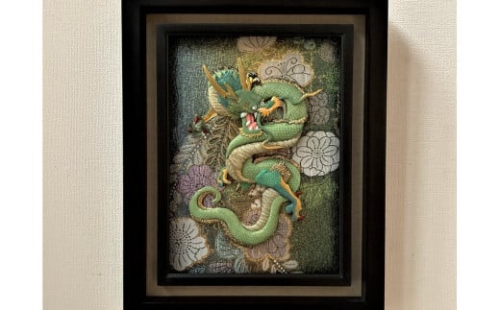 No.130 【雲龍風虎堂】押絵『青龍』（大）