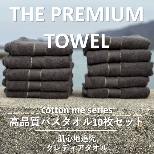 【THE PREMIUM TOWEL】10枚セットバスタオル／厚手泉州タオル（チャコール）【泉州タオル 国産 吸水 普段使い シンプル 日用品】 099H1415 606038 - 大阪府泉佐野市