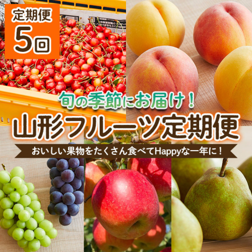 【定期便5回】おいしい果物をたくさん食べてHappyな一年に！定期便 【令和8年産先行予約】FS25-653 608399 - 山形県山形市