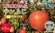 【特別企画！】年明け出荷：西目屋産りんご サンふじ 約5kg（A-28）