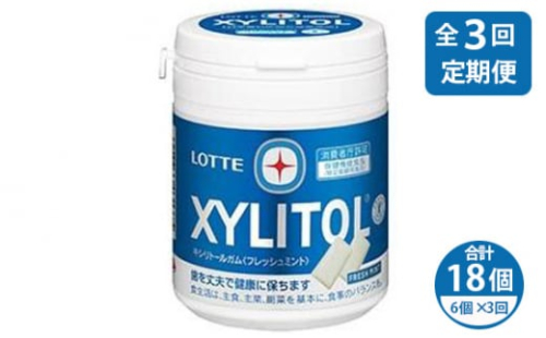 No.316 定期便3回 2ヶ月に1回お届け!キシリトールガム フレッシュミント 6個 / お菓子 特定保健用食品 ロッテ 埼玉県 613452 - 埼玉県狭山市