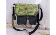 畳へりと帯のショルダーバッグ(緑系) / 伝統 織物 カバン
