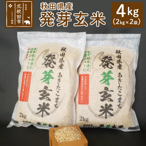 令和7年産 発芽玄米（2kg×2袋）発芽米 玄米 ビタミン カルシウム ギャバ ミネラル 食物繊維