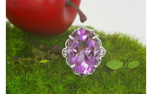 アメジスト リング 10ct Ag900(Pt100) 大粒 （16924）　[山梨 リング 指輪 アメジスト ジュエリー] 615074 - 山梨県甲斐市