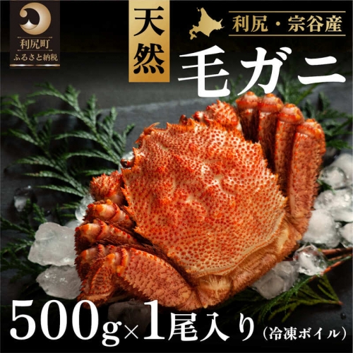 利尻産 冷凍ボイル毛蟹 500g前後×1尾 616687 - 北海道利尻町